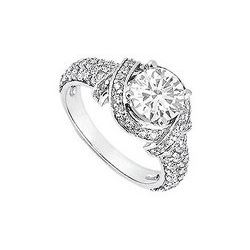 Diamond Engagement Ring : 14K White Gold – 1.25 CT Diamonds