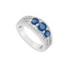 Sapphire and Diamond Engagement Ring : 14K White Gold - 2.25 CT TGW
