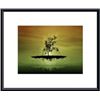 Image 1 : Digitally generated image of a flying tree. framed black metal white matte