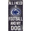 Image 1 : Penn State Nittany Lions Wood Sign - Football And Dog 6"X12"