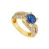 Sapphire and Diamond Engagement Ring : 14K Yellow Gold - 1.00 CT TGW