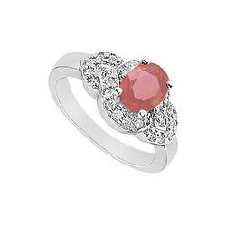 Ruby and Diamond Ring : 14K White Gold - 1.75 CT TGW