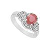 Image 1 : Ruby and Diamond Ring : 14K White Gold - 1.75 CT TGW