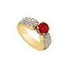 Image 1 : Ruby and Diamond Engagement Ring : 14K Yellow Gold - 2.00 CT TGW