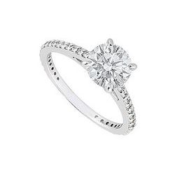 14K White Gold Diamond Engagement Ring 0.85 CT TDW