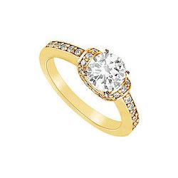 Diamond Engagement Ring : 14K Yellow Gold - 0.75 CT Diamonds