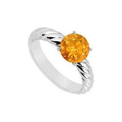Citrine Ring : 14K White Gold - 1.00 CT TGW