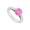 Pink Sapphire Ring : 14K White Gold - 1.00 CT TGW