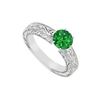 Emerald Ring : 14K White Gold - 0.50 CT TGW