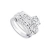 Diamond Engagement Ring with Wedding Band Sets 14K White Gold  0.90 CT TDW