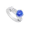 Tanzanite and Diamond Engagement Ring 14K White Gold  0.66 CT TGW