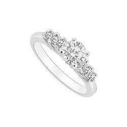 Cubic Zirconia Engagement Ring 10K White Gold 0.50 CT TGW