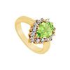 Image 1 : Peridot and Diamond Ring : 14K Yellow Gold - 1.50 CT TGW