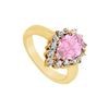 Image 1 : Pink Sapphire and Diamond Ring : 14K Yellow Gold - 1.50 CT TGW