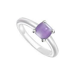 Blue Chalcedony Ring : 14K White Gold - 5.00 CT TGW