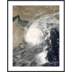 Tropical Cyclone Gonu in the Arabian Sea. framed black metal white matte