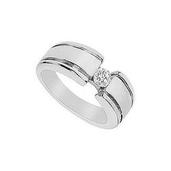 Mens Diamond Ring : 14K White Gold - 0.50 CT Diamonds