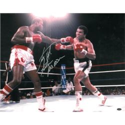 Larry Holmes Signed Boxing 16X20 Photo Vs Ali W/ Easton Assassin (Under The Lights)