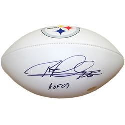 Rod Woodson Signed Pittsburgh Steelers Logo White Panel Football W/ "HOF 09" Insc.