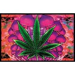 Cannabis Mushroom - Blacklight Velvet Poster