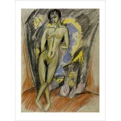 Standing Nude in Front of Tent