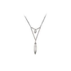Sterling Silver Fashion Chain with Satin Finished Beads Necklace