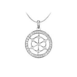Diamond Circle Pendant : 14K White Gold - 0.75 CT Diamonds