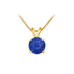 14K Yellow Gold Prong Set Natural Sapphire Solitaire Pendant 0.25 CT TGW