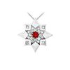 Image 1 : Ruby and Diamond Star Pendant : 14K White Gold - 0.66 CT TGW