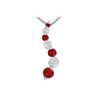 Image 1 : Ruby and Diamond Journey Pendant : 14K White Gold - 1.00 CT TGW
