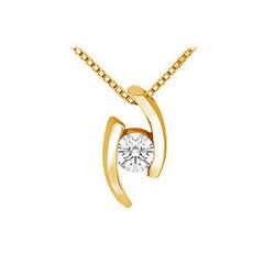 Diamond Pendant : 14K Yellow Gold - 0.25 CT Diamonds