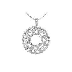 Diamond Floral Pendant : 14K White Gold - 0.66 CT Diamonds