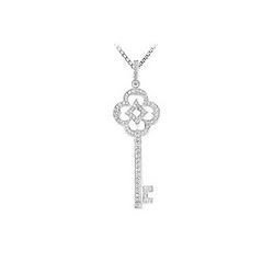 Diamond Key Pendant : 14K White Gold - 0.50 CT Diamonds