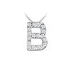 Image 1 : CZ Initial Sterling Silver B Pendant
