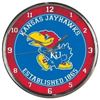 Image 1 : Kansas Jayhawks Round Chrome Wall Clock
