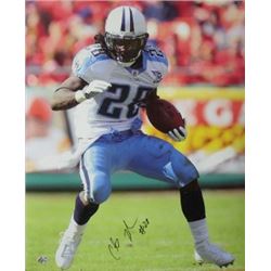 Chris Johnson Signed Tennessee Titans 16X20 Photo (White Jersey)