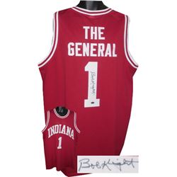 Bobby Knight Signed Indiana Hoosiers Red TB Custom Jersey The General