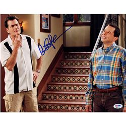 Charlie Sheen Signed Two And A Half Men Horizontal 11X14 Photo (PSA/DNA Holo)