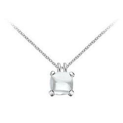White Chalcedony Pendant : 14K White Gold - 5.00 CT TGW