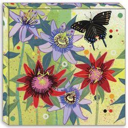 Canvas Edition: Butterfly Amidst Bright Flower