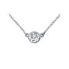 Image 1 : Platinum : Bezel Set Round Diamond Solitaire Pendant - 0.50 CT. TW.