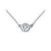 Image 1 : Platinum : Bezel Set Round Diamond Solitaire Pendant - 0.75 CT. TW.