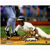 Image 1 : Rickey Henderson Signed 'Sliding Into 3Rd' 8X10 Photo W/ "HOF 2009" Insc