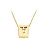 Image 1 : 14K Yellow  Alphabet  Y  Semi-Polished Block Initial Chain Slide Pendant with Outside Diameter
