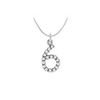 Image 1 : Diamond Numeric 6 Charm Pendant : 14K White Gold - 0.07 CT Diamonds