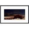 Image 1 : Artist's depiction of a lone astronaut on another planet framed black metal white matte