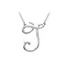 Image 1 : Plain Letter J Script Pendant - .925 Sterling Silver