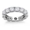 Image 1 : 14K White Gold Round Diamond Studded Eternity Ring