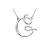 Image 1 : 14K White Gold Letter G Script Pendant