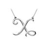 Image 1 : 14K White Gold Letter X Script Pendant